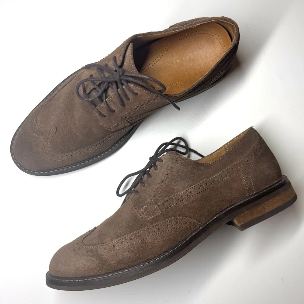 Vionic Men's Bruno Brown Suede Oxford Shoes Size- 10.5